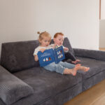 Jindl cord speelbank blauw boekje lezen