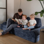 Jindl cord speelbank blauw boekje lezen