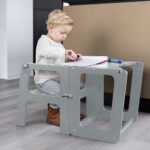 Jindl kitchen helper 2-in-1 grijs tafeltje stoeltje sfeer