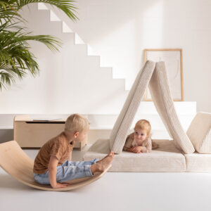Jindl speelbank cord beige + balance board