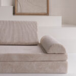 Jindl speelbank cord beige leuning detail