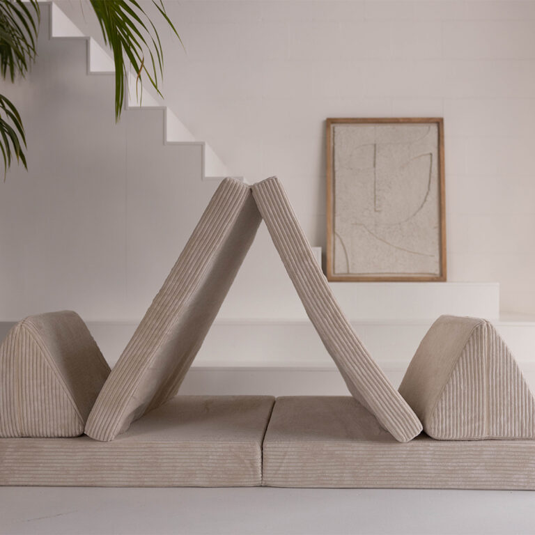 Jindl speelbank cord beige voorbeeld hut