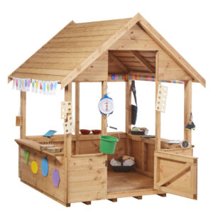 Open houten speelhuis Cosy bij Jindl
