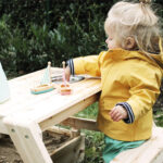 Picknicktafel, modderkeuken en zandbak 3-in-1 voor kinderen detail