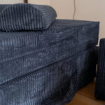 Speelbank Jindl ribstof blauw detail handvat