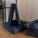 Speelbank Jindl ribstof blauw set