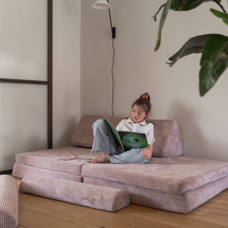 Speelbank Jindl roze ribstof lekker lezen