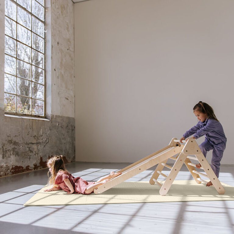 Deryan Opvouwbare Driehoek met Helling en Glijbaan - Montessori Gym - Hout