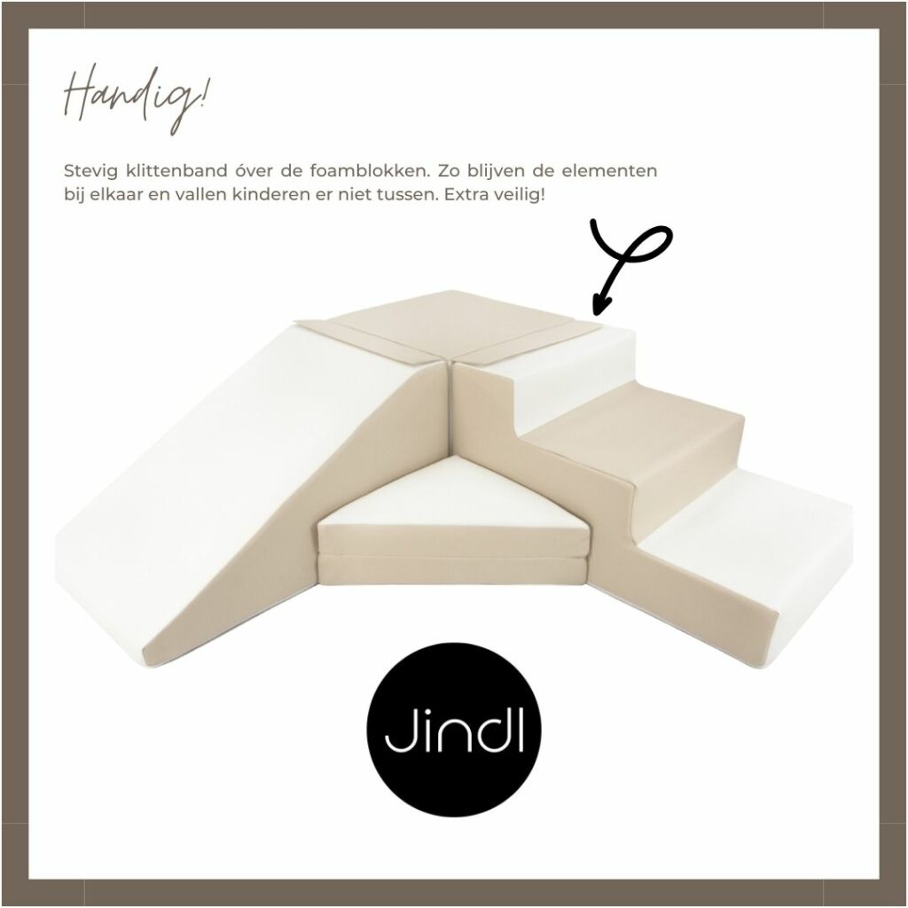 Klittenband over foam blokken Jindl Beige