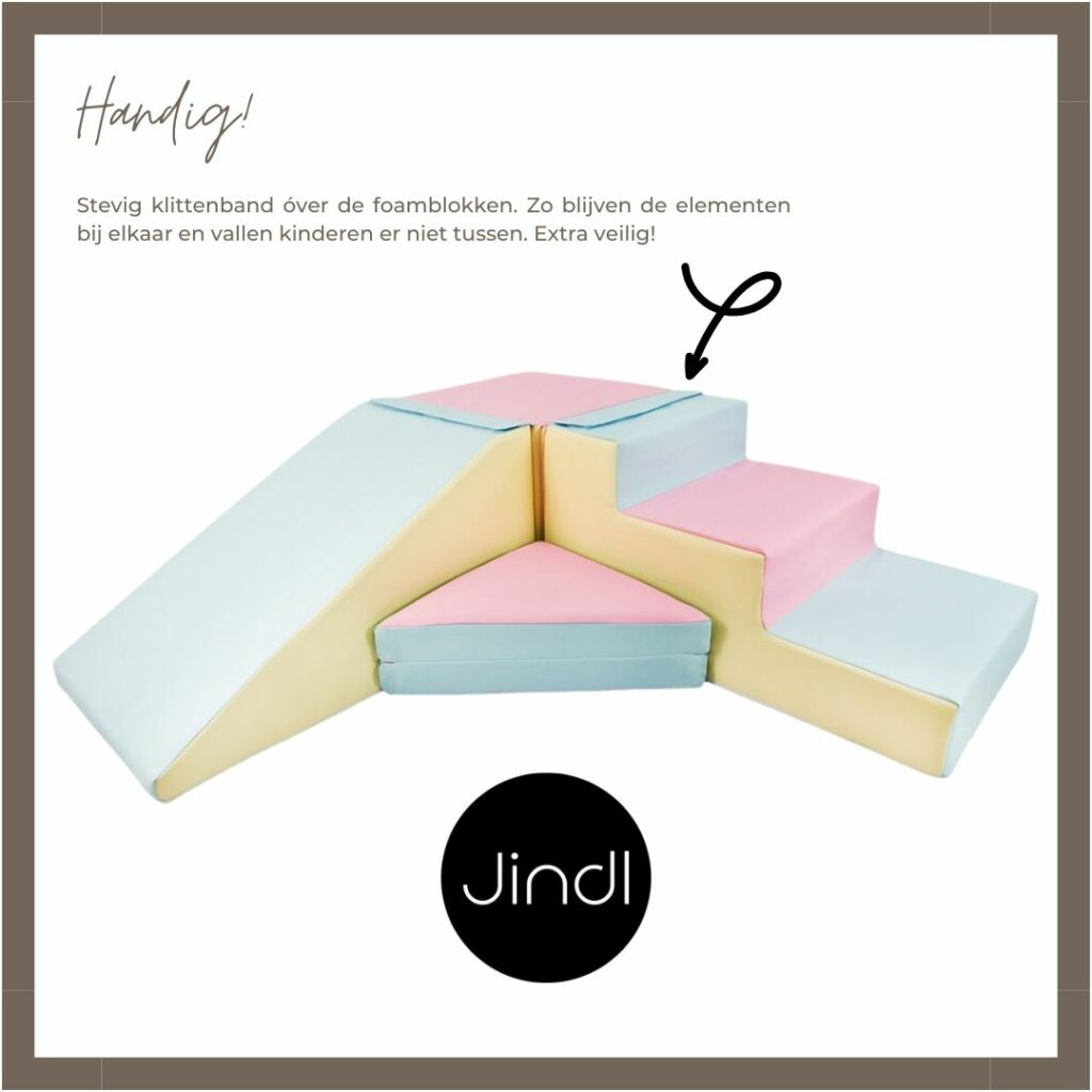 Klittenband over foam blokken Jindl Pastel