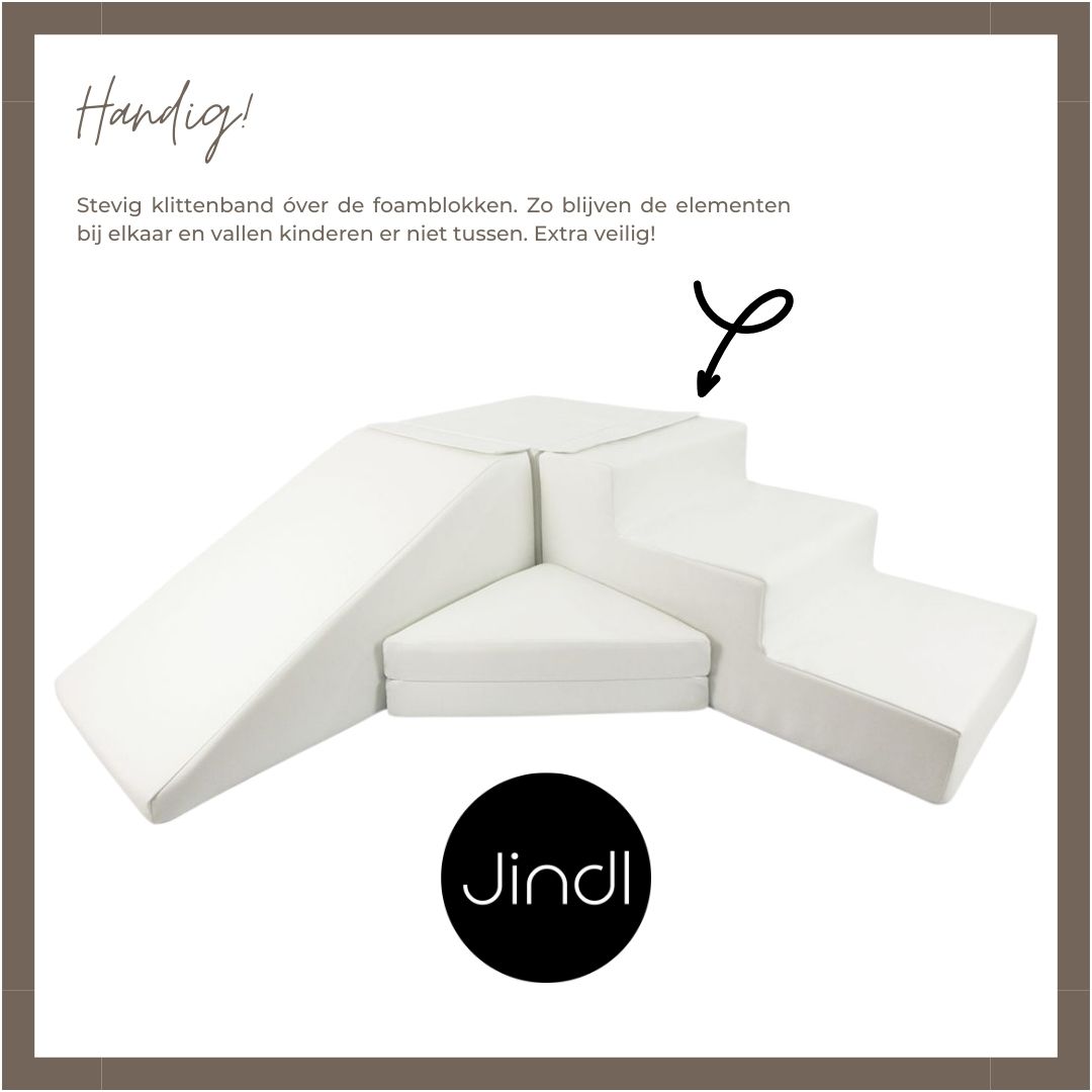 Klittenband over foam blokken Jindl Wit