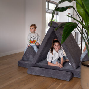 Speelbank Jindl ribstof donkergrijs tent