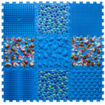 Massagematten 9-delig blauw Jindl