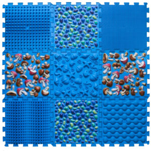 Massagematten 9-delig blauw Jindl