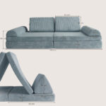 Afmeting speelbank cord marine blauw