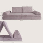 Afmeting speelbank cord oud-roze