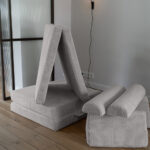 Speelbank Jindl cord ribstof lichtgrijs totale set