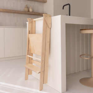 Jindl leertoren inklapbaar en verstelbaar hout ingeklapt