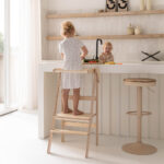 Jindl leertoren inklapbaar en verstelbaar houtkleur