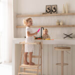 Jindl leertoren inklapbaar en verstelbaar houtkleur snijden