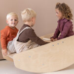 Houten schommelboot klimtrap Jindl plezier