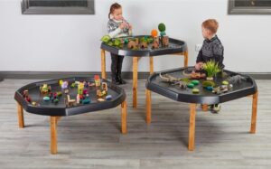 Houten standaard tuff tray set van 3