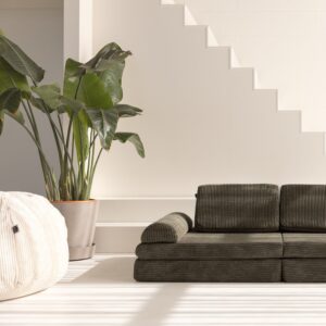 Zitzak beige met speelbank legergroen