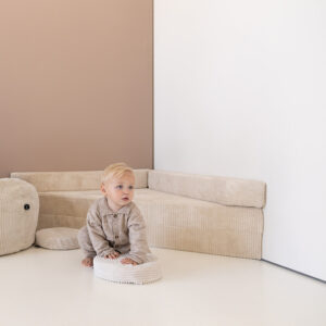 Jindl hoekbank cord beige sfeer