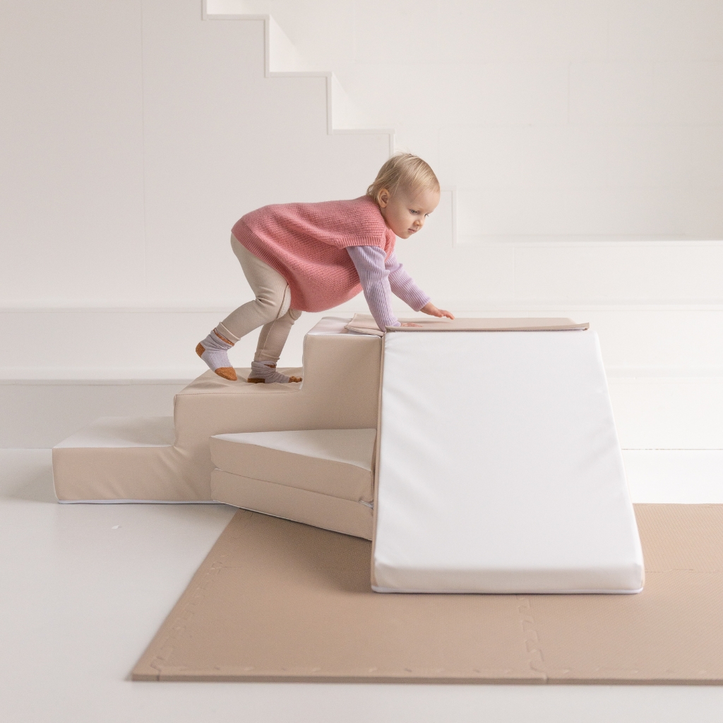 Foamblokken op Jindl puzzelmat bruin Foamblokken op Jindl puzzelmat bruin