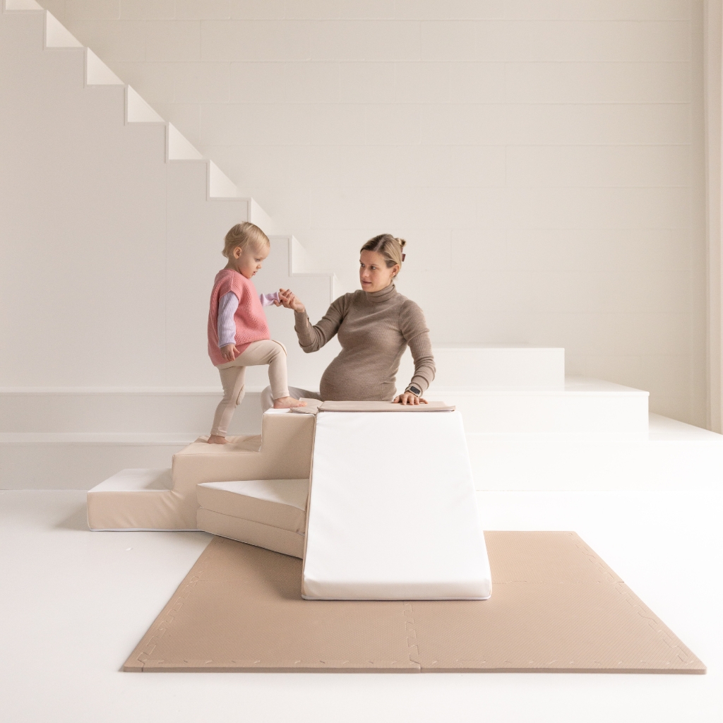 Foamblokken op puzzelmatten Foamblokken op puzzelmatten