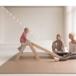 Speelmat puzzelmat Jindl bruin met klimdriehoek