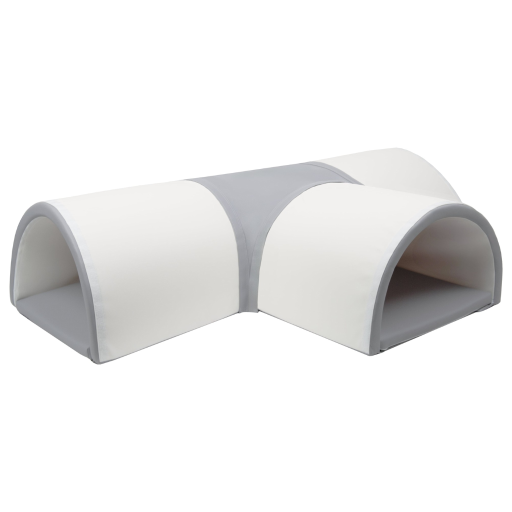 Foam speelset T-tunnel wit met grijs Foam speelset T-tunnel wit en grijs Jindl