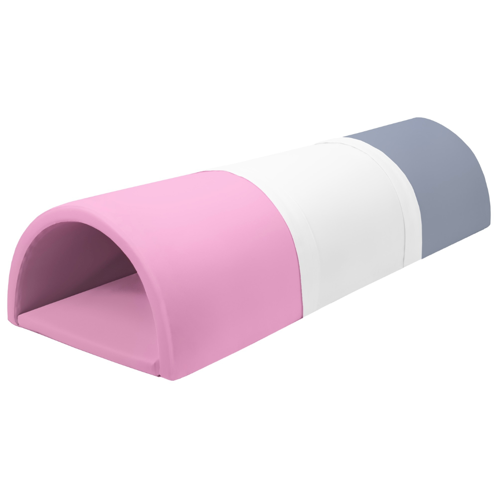 Foam speelset tunnel witgrijsroze Speelset | foamblokken Jindl® tunnel wit/grijs/roze - Image 1