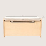 Afmeting zitkussen speelgoedkist beige