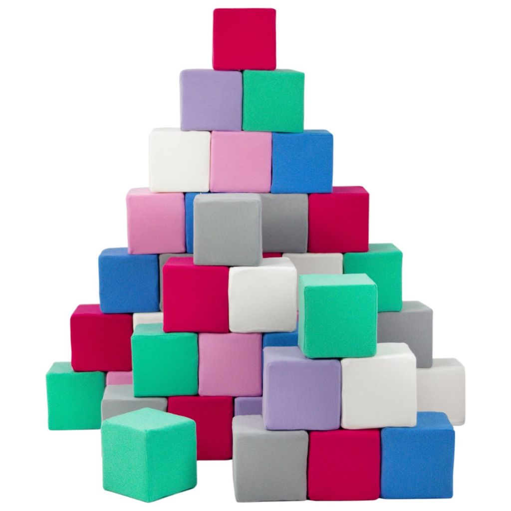 Foam bouwblokken 45 roodpaarsgroenwitrozeblauw Foam bouwblokken 45 rood paars groen wit roze blauw