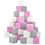 Foam bouwblokken 45 wit grijs roze Jindl