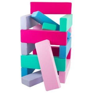 Foam bouwblokken blauw roze donkerroze lila groen
