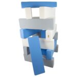 Foam bouwblokken wit blauw grijs Jindl