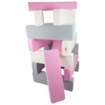 Foam bouwblokken wit grijs roze Jindl
