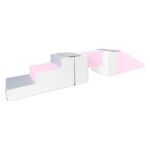 Foam speelset trap glijbaan loopbrug wit grijs roze