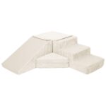 Foamblokken glijbaan met trap creme ribstof Jindl