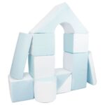 Kasteel foamblokken wit lichtblauw