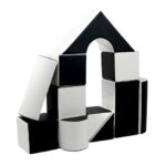 Kasteel foamblokken wit en zwart