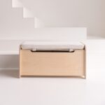 Zitkussen voor speelgoedkist - opbergkist beige