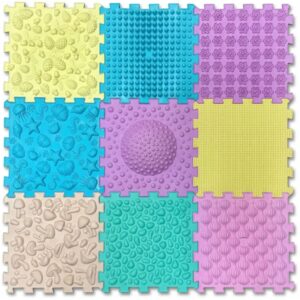 Pastel structuurmatten set van 9 met balansegel