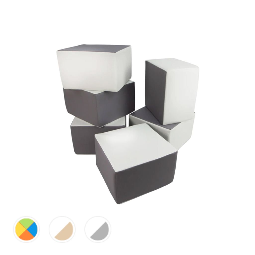 Foamblokken blokken 6 meerdere kleuren Bouwblokken | foamblokken Jindl® set van 6 - Image 1