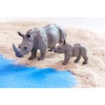 Betzold EduCasa - Afrikaanse dieren - 18-delig - witte neushoorn - neushoornkalf
