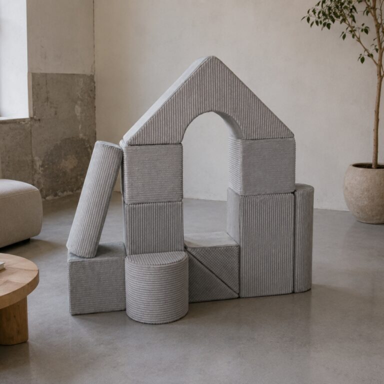 Bouwblokken - foamblokken Jindl - kasteel Grijs - ribstof