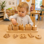 Houten montessori stapel- en speelset 12-delig