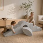Speelset - Foamblokken Brug - grijze kleur klimmen op glijbaan en trap